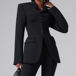 Dion Lee Black Corset Tube Blazer Size 10